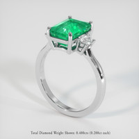 2.97 Ct. Emerald Ring, 18K White Gold 2
