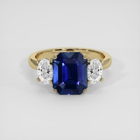 4.02 Ct. Blue Sapphire Ring, 10K Yellow Gold 1