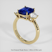 4.02 Ct. Blue Sapphire Ring, 10K Yellow Gold 2