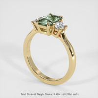1.17 Ct. Bluish Green Sapphire Ring, 14K Yellow Gold 2