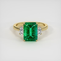 4.19 Ct. Emerald Ring, 18K Yellow Gold 1