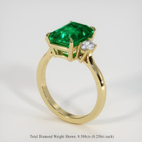 4.19 Ct. Emerald Ring, 18K Yellow Gold 2