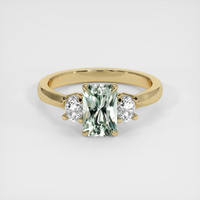 1.17 Ct. Bluish Green Sapphire Ring, 18K Yellow Gold 1