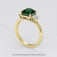 3.05 Ct. Bluish Green Sapphire Ring, 18K Yellow Gold 2