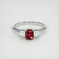 1.12 Ct. Ruby Ring, Platinum 950 1