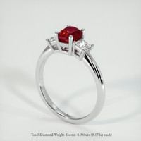 1.12 Ct. Ruby Ring, Platinum 950 2
