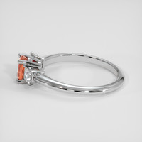 0.87 Ct. Padparadscha Sapphire Ring, Platinum 950 4