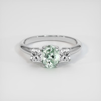 0.99 Ct. Sapphire Ring, 14K White Gold 1