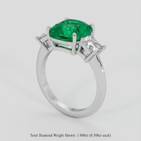 3.37 Ct. Emerald Ring, 18K White Gold 2