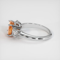 3.02 Ct. Padparadscha Sapphire Ring, 18K White Gold 4