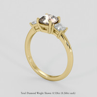 1.25 Ct. Peach Sapphire Ring, 10K Yellow Gold 2