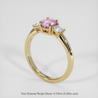 1.25 Ct. Pink Sapphire Ring, 14K Yellow Gold 2