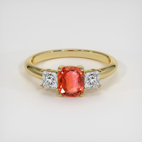 1.01 Ct. Padparadscha Sapphire Ring, 14K Yellow Gold 1