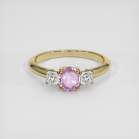 1.25 Ct. Pink Sapphire Ring, 18K Yellow Gold 1