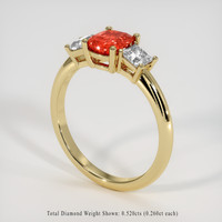 1.01 Ct. Padparadscha Sapphire Ring, 18K Yellow Gold 2