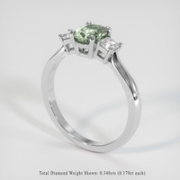 0.99 Ct. Sapphire Ring, 14K White Gold 2