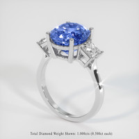 7.10 Ct. Sapphire Ring, 14K White Gold 2
