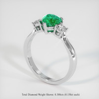 1.19 Ct. Emerald Ring, Platinum 950 2