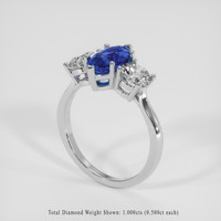 2.07 Ct. Blue Sapphire Ring, Platinum 950 2