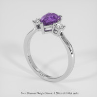 1.75 Ct. Purple Sapphire Ring, Platinum 950 2