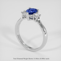 1.05 Ct. Blue Sapphire Ring, Platinum 950 2