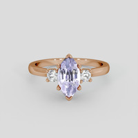 1.76 Ct. Purple Sapphire Ring, 14K Rose Gold 1