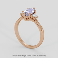 1.76 Ct. Purple Sapphire Ring, 14K Rose Gold 2
