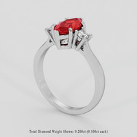 1.31 Ct. Ruby Ring, 10K White Gold 2