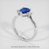 1.68 Ct. Blue Sapphire Ring, 10K White Gold 2