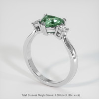 1.40 Ct. Bluish Green Sapphire Ring, 10K White Gold 2