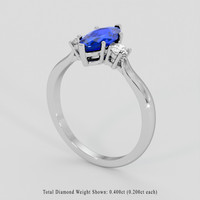 2.07 Ct. Blue Sapphire Ring, 14K White Gold 2