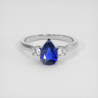 1.59 Ct. Blue Sapphire Ring, 14K White Gold 1