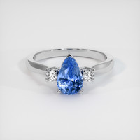 1.60 Ct. Blue Sapphire Ring, 14K White Gold 1