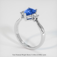 1.60 Ct. Blue Sapphire Ring, 14K White Gold 2