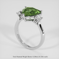 4.34 Ct. Green Sapphire Ring, 14K White Gold 2