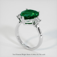 3.85 Ct. Emerald Ring, 18K White Gold 2