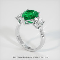 3.07 Ct. Emerald Ring, 18K White Gold 2