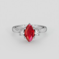 1.31 Ct. Ruby Ring, 18K White Gold 1