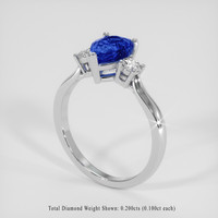 1.59 Ct. Blue Sapphire Ring, 18K White Gold 2