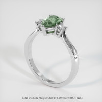 0.79 Ct. Sapphire Ring, 18K White Gold 2