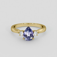 0.97 Ct. Violet Sapphire Ring, 10K Yellow Gold 1