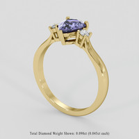0.97 Ct. Violet Sapphire Ring, 10K Yellow Gold 3