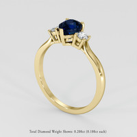 1.33 Ct. Blue Sapphire Ring, 14K Yellow Gold 2
