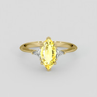 1.11 Ct. Yellow Sapphire Ring, 14K Yellow Gold 1