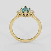 0.97 Ct. Bluish Green Sapphire Ring, 14K Yellow Gold 3