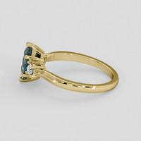 0.97 Ct. Bluish Green Sapphire Ring, 14K Yellow Gold 4