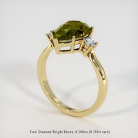 6.05 Ct. Yellowish Green Sapphire Ring, 14K Yellow Gold 2