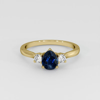 1.33 Ct. Blue Sapphire Ring, 18K Yellow Gold 1