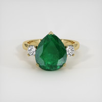 3.85 Ct. Emerald Ring, 18K Yellow Gold 1