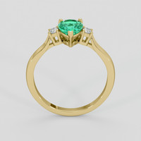 0.84 Ct. Emerald Ring, 18K Yellow Gold 3